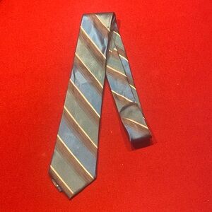 Calvin Klein Collection Blue and Tan Diagonal Striped Tie
